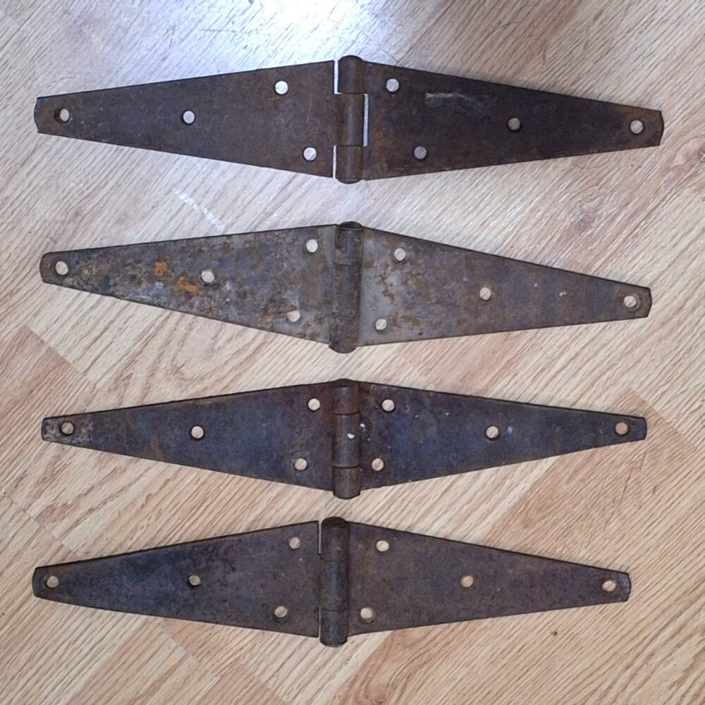 Set Of 4 Vintage Heavy Duty Steel Strap Hinges 16" DIY Crafting Home Decor‎